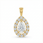 Pear-Shaped Double Halo Diamond Pendant - Gold-Plated (Vermeil) Lab-Grown Diamonds | VP250286
