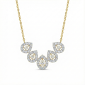 Five-Stone Pear Halo Necklace - Gold-Plated (Vermeil) Lab-Grown Diamonds | VP250320