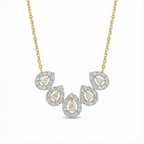 Five-Stone Pear Halo Necklace - Gold-Plated (Vermeil) Lab-Grown Diamonds | VP250320