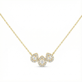Triple Pear Halo Necklace - Gold-Plated (Vermeil) Lab-Grown Diamonds | VP250321
