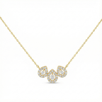 Triple Pear Halo Necklace - Gold-Plated (Vermeil) Lab-Grown Diamonds | VP250321