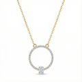Circle Pendant with Oval Diamond - Gold-Plated (Vermeil) Lab-Grown Diamonds | VP250326
