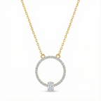 Circle Pendant with Oval Diamond - Gold-Plated (Vermeil) Lab-Grown Diamonds | VP250326