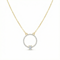 Circle Pendant with Emerald-Cut Diamond - Gold-Plated (Vermeil) Lab-Grown Diamonds | VP250327