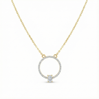 Circle Pendant with Emerald-Cut Diamond - Gold-Plated (Vermeil) Lab-Grown Diamonds | VP250327