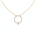 Circle Pendant with Pear Diamond -Gold-Pendant (Vermeil) Lab-Grown Diamonds | VP250328
