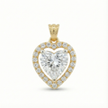 Heart-Shaped Diamond Halo Pendant - Gold-Plated (Vermeil) Lab-Grown Diamonds | VP250332