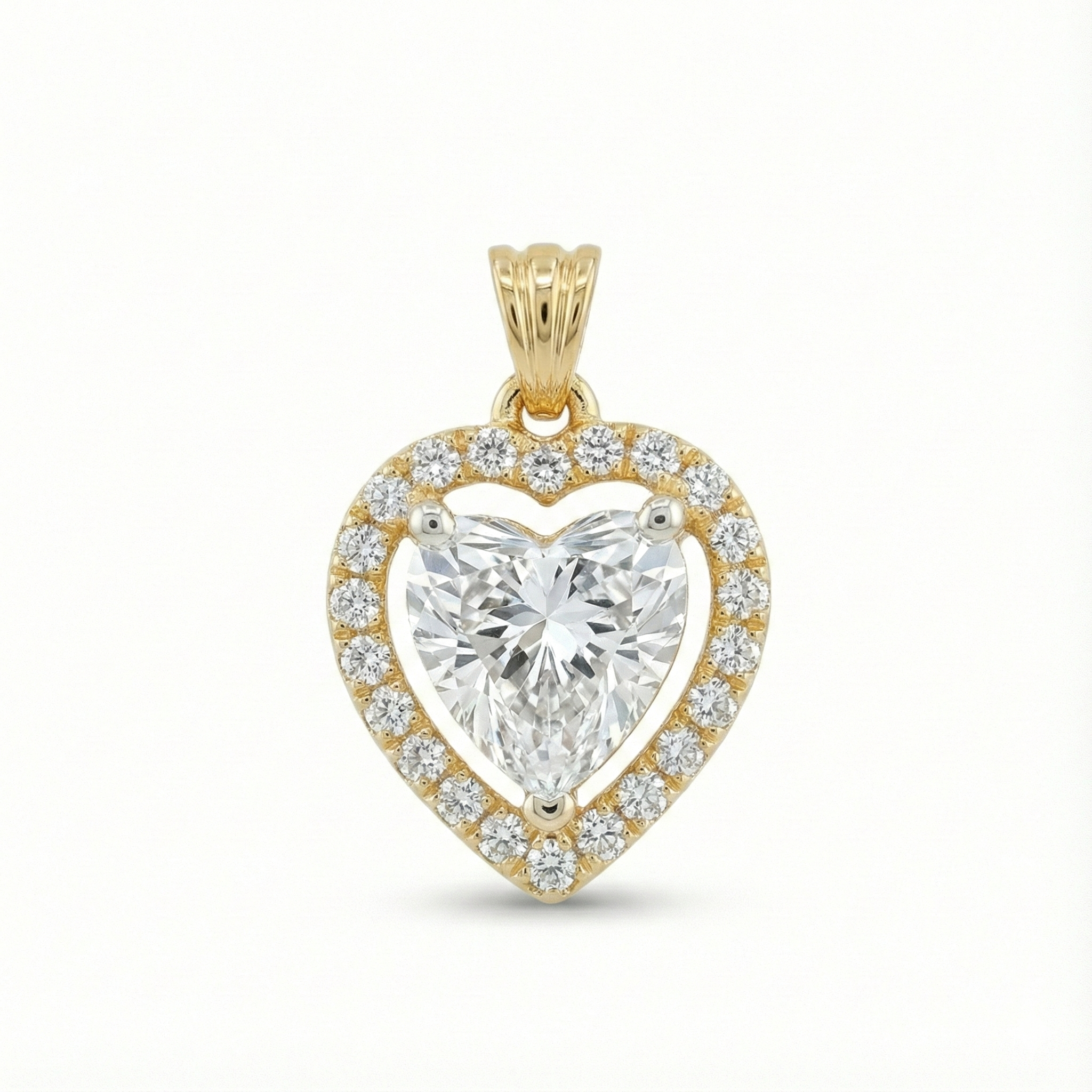Heart-Shaped Diamond Halo Pendant - Gold-Plated (Vermeil) Lab-Grown Diamonds | VP250332