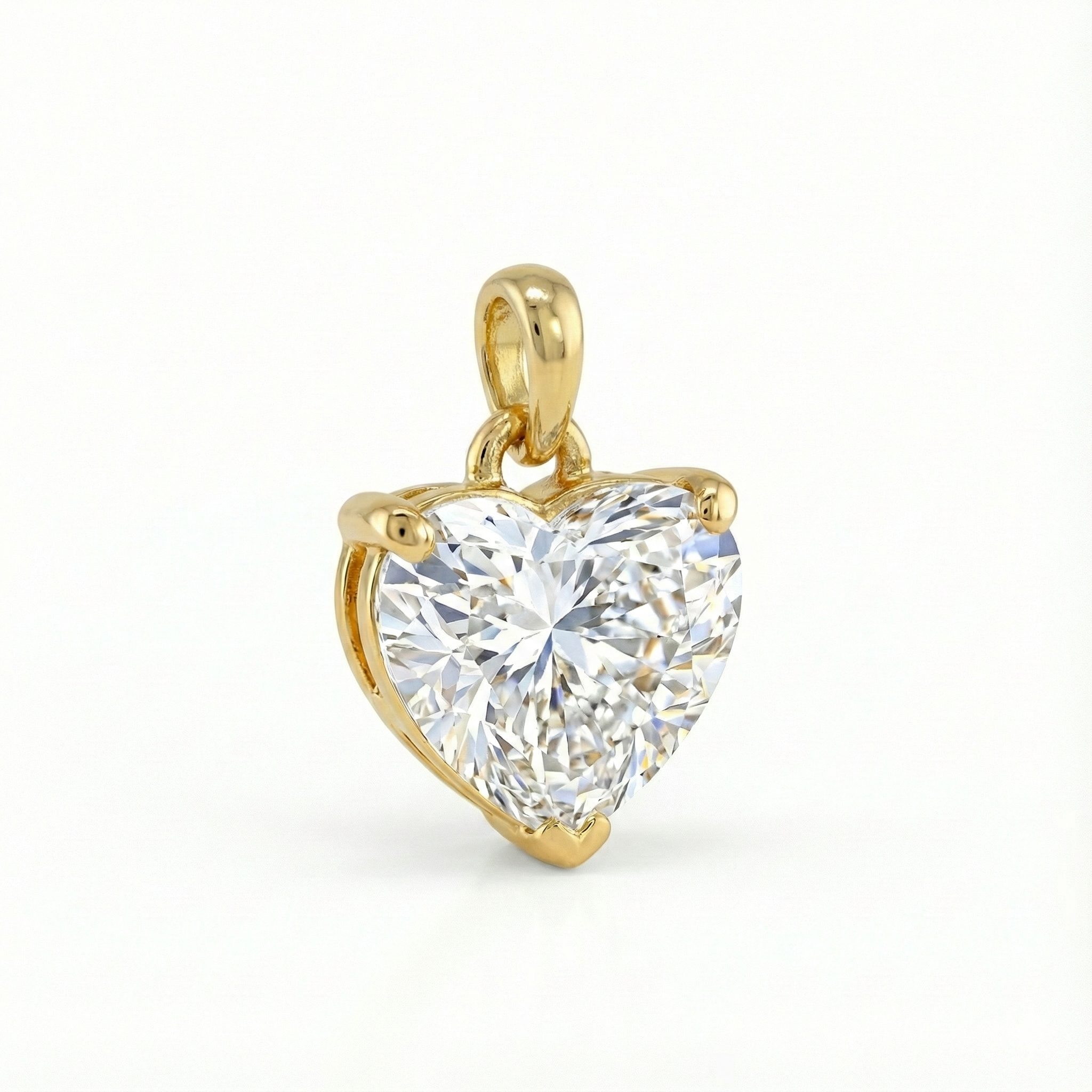 Heart Solitaire Diamond Pendant - Gold-Plated (Vermeil) Lab-Grown Diamond | VP250333