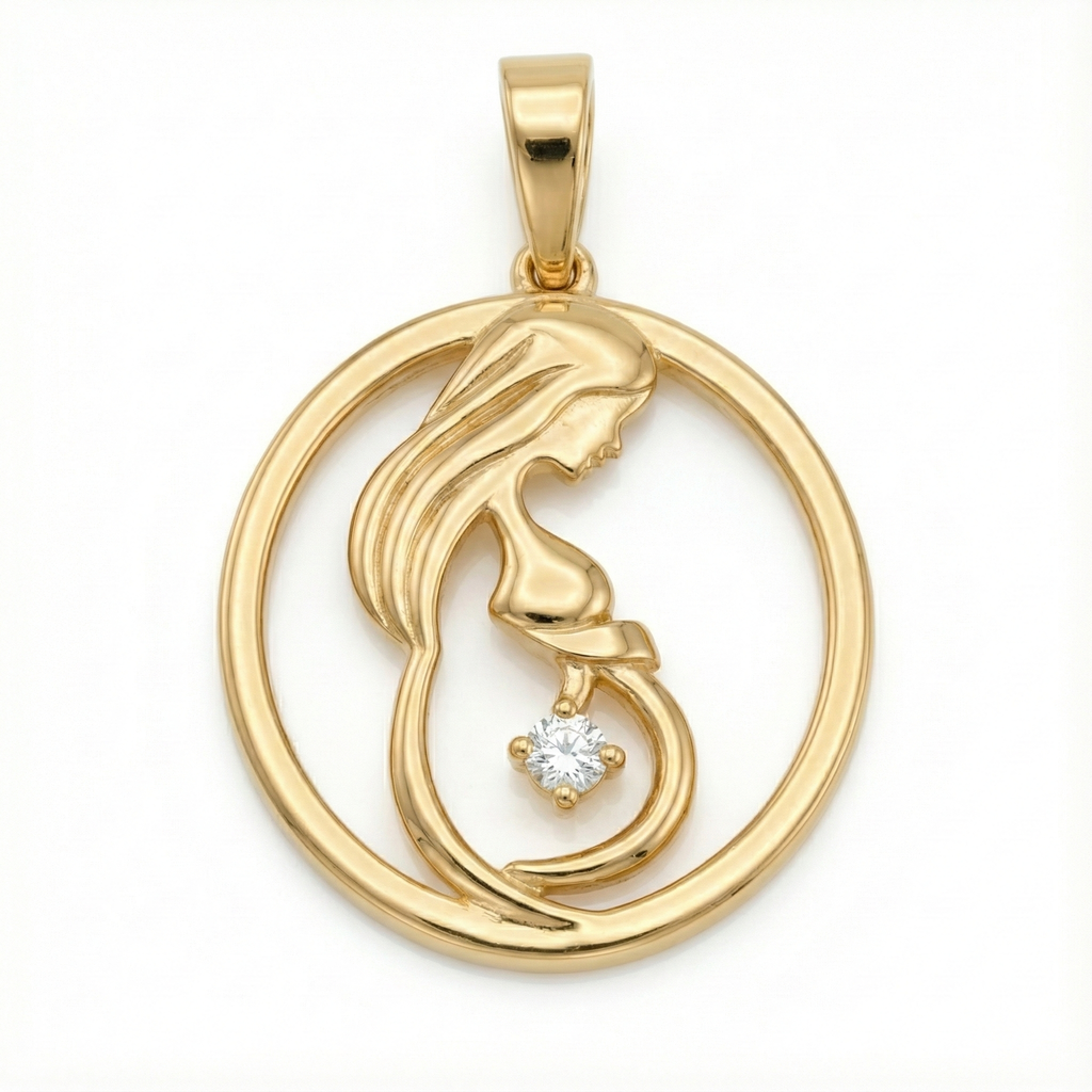 Mother and Child Pendant - Gold-Plated (Vermeil) Lab-Grown Diamond | VP250353