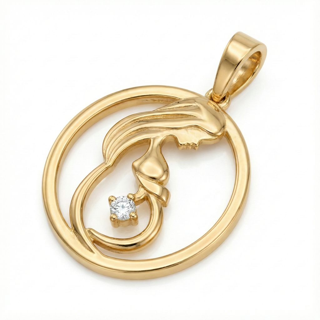 Mother and Child Pendant - Gold-Plated (Vermeil) Lab-Grown Diamond | VP250353