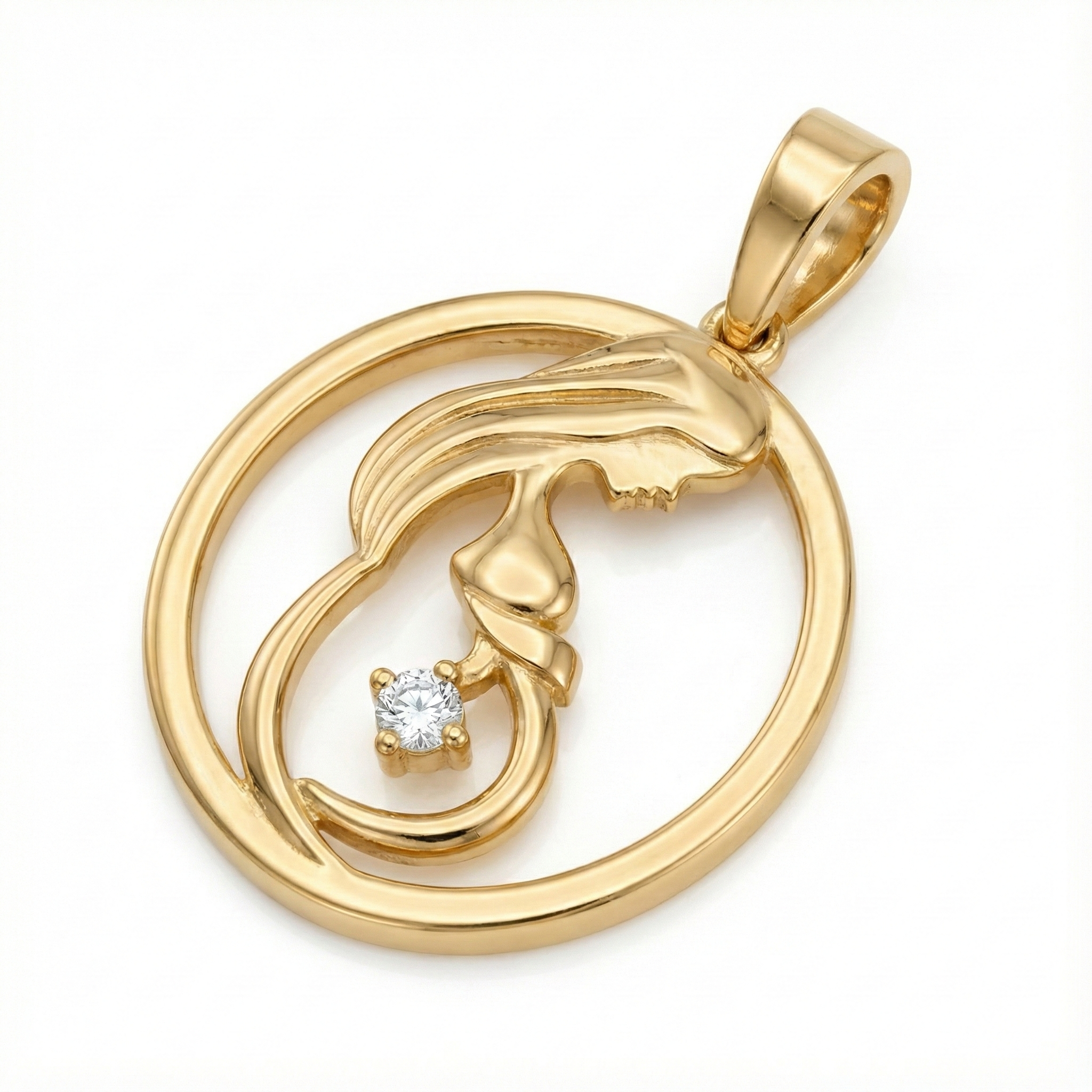 Mother and Child Pendant - Gold-Plated (Vermeil) Lab-Grown Diamond | VP250353