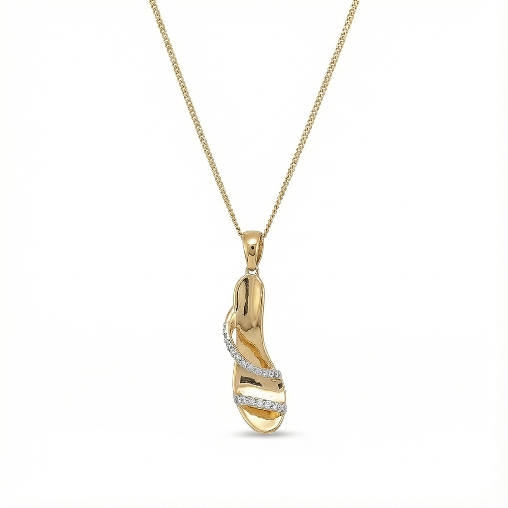 High Heel Shoe Pendant - Gold-Plated (Vermeil) Lab-Grown Diamonds | VP250356