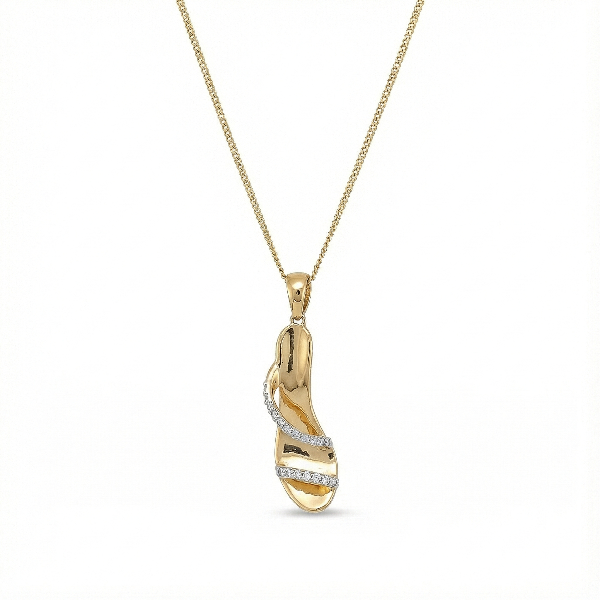 High Heel Shoe Pendant - Gold-Plated (Vermeil) Lab-Grown Diamonds | VP250356