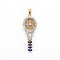 Tennis Racket Pendant - Gold-Plated (Vermeil) Lab-Grown Diamonds | VP250400