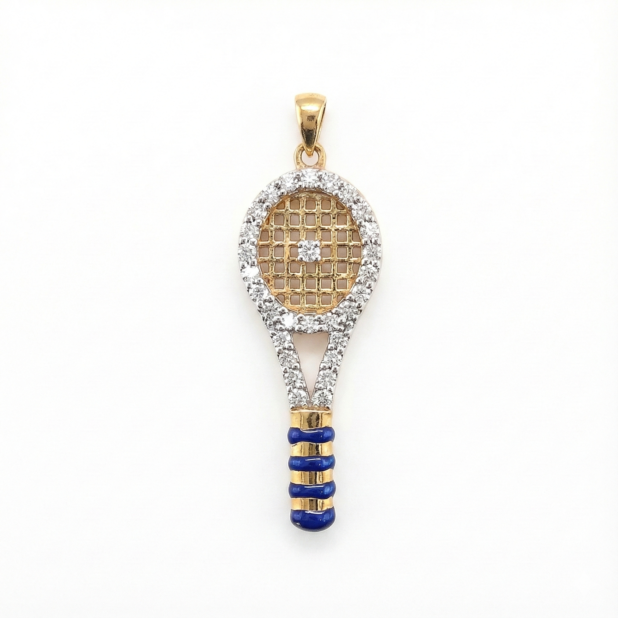 Tennis Racket Pendant - Gold-Plated (Vermeil) Lab-Grown Diamonds | VP250400