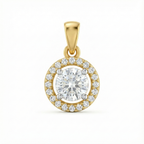 Round Halo Diamond Pendant - Gold-Plated (Vermeil) Lab-Grown Diamonds | VP250580