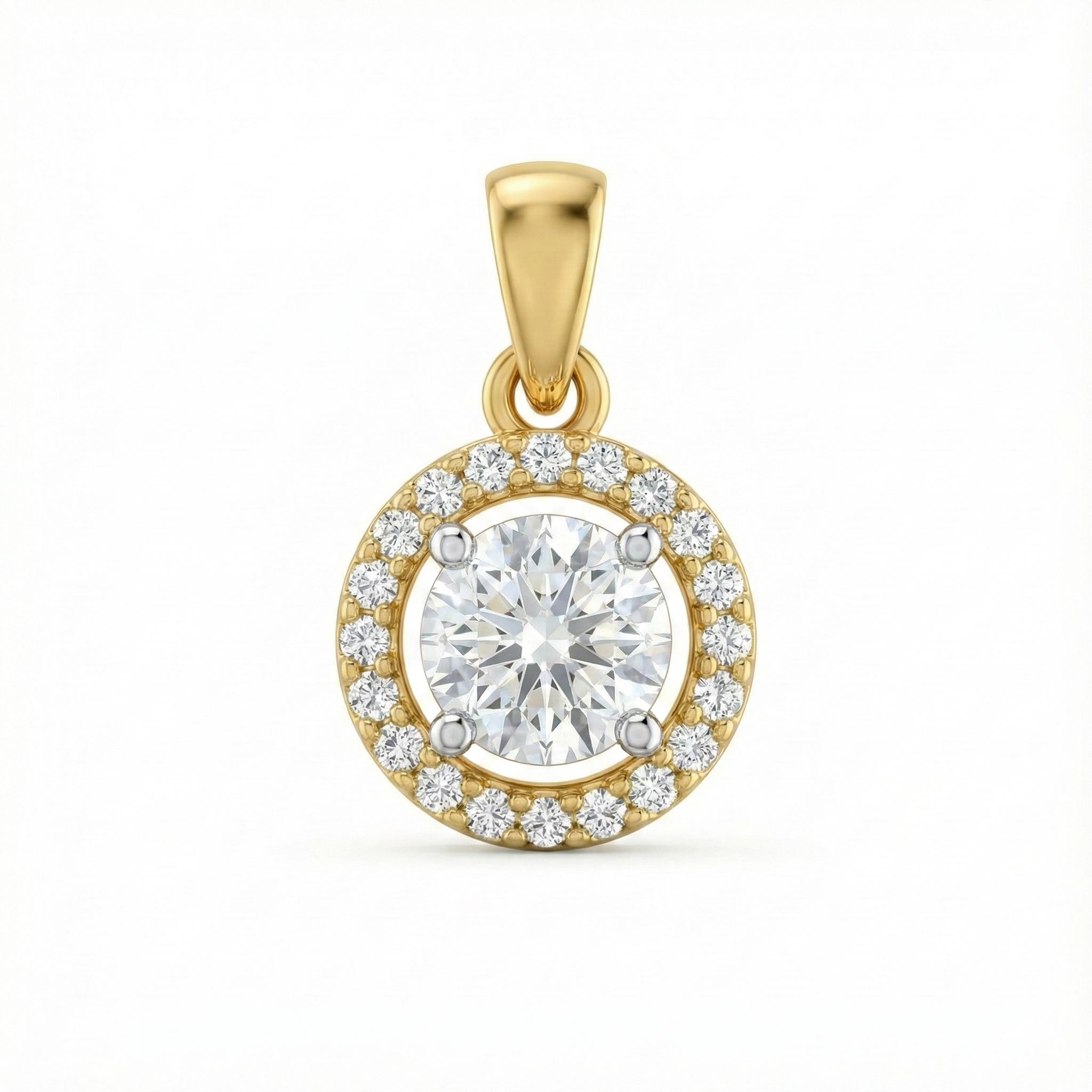 Round Halo Diamond Pendant - Gold-Plated (Vermeil) Lab-Grown Diamonds | VP250580