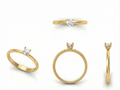 Gold-Plated Lab-Grown Diamond 0.50ct Solitaire Ring with Four-Prong Setting VR220063 | Classic Engagement Ring