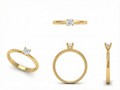 Gold-Plated Lab-Grown Diamond 0.75ct Solitaire Ring with Four-Prong Setting VR220065 | Classic Engagement Ring
