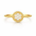 18K Gold-Plated (Vermeil) Lab-Grown Diamond Cluster Ring with Milgrain VR250146