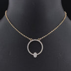 Circle Pendant with Oval Diamond - Gold-Plated (Vermeil) Lab-Grown Diamonds | VP250326