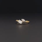 Gold-Plated (Vermeil) Lab-Grown Diamond Toi et Moi Ring - Marquise & Emerald Cut VR250417