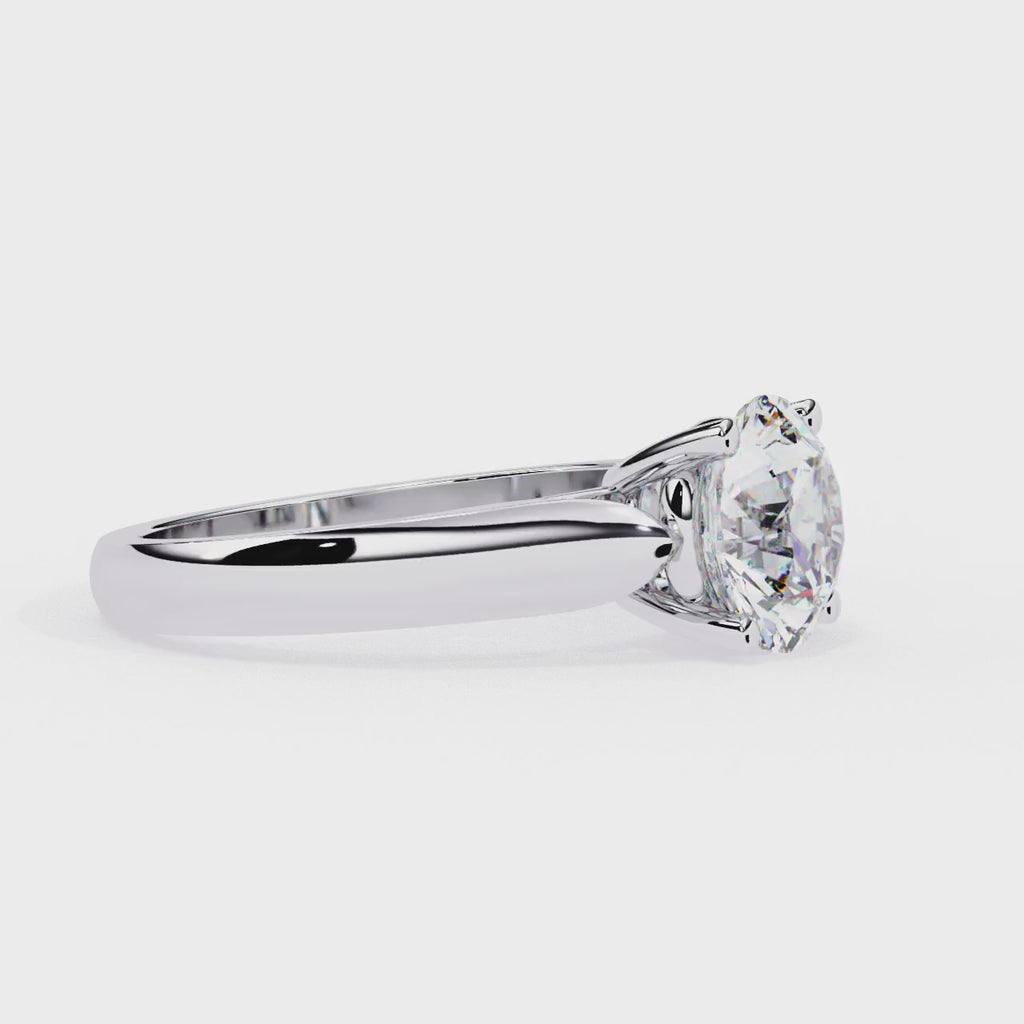 2.00ct Round Brilliant Lab-Grown Diamond Ring | Four-Prong Cathedral Setting | Wide Tapered Shank | VR260029