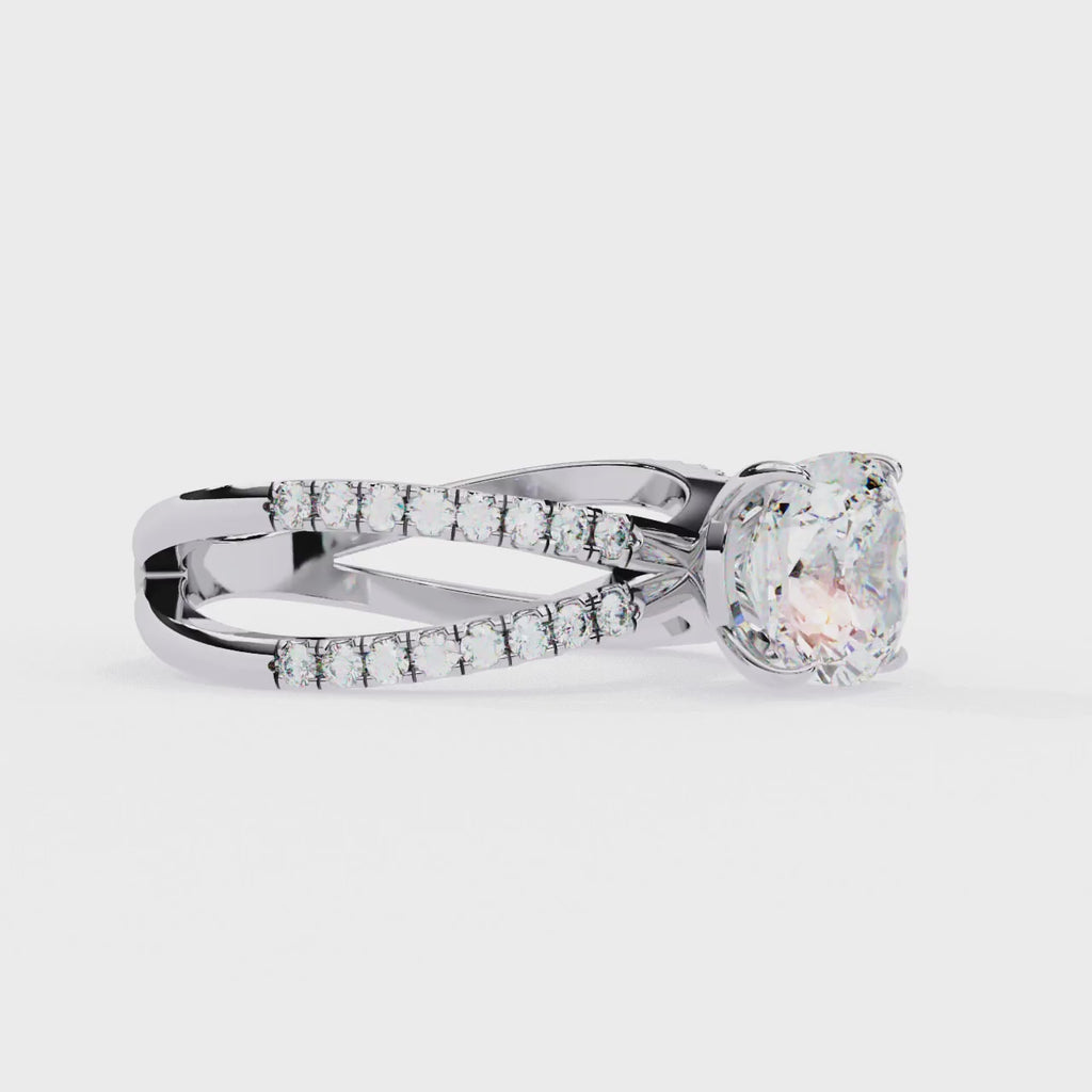 2.50ct Round Brilliant Lab-Grown Diamond Ring | Pavé Gallery & Pavé Shank | VR260040