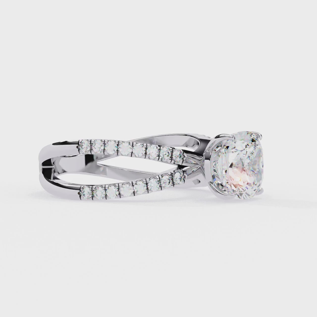 2.50ct Round Brilliant Lab-Grown Diamond Ring | Pavé Gallery & Pavé Shank | VR260040