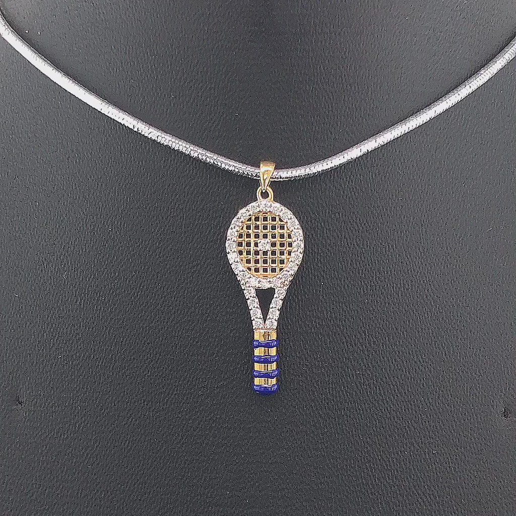 Tennis Racket Pendant - Gold-Plated (Vermeil) Lab-Grown Diamonds | VP250400