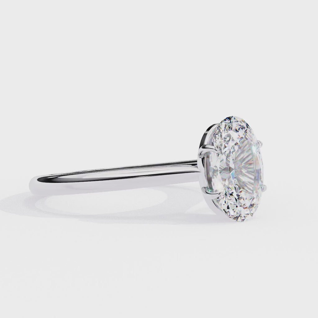 1.25ct Oval Cut Lab-Grown Diamond Solitaire Engagement Ring