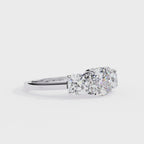 Cushion-Cut Lab-Grown Diamond Three-Stone Ring | Decorative Gallery | 4.00ct Total | VR260095