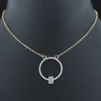 Circle Pendant with Emerald-Cut Diamond - Gold-Plated (Vermeil) Lab-Grown Diamonds | VP250327