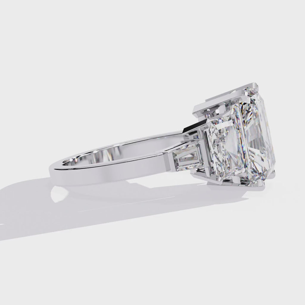 Radiant-Cut Lab-Grown Diamond Five-Stone Ring | Radiant & Baguette Sides | VR260086