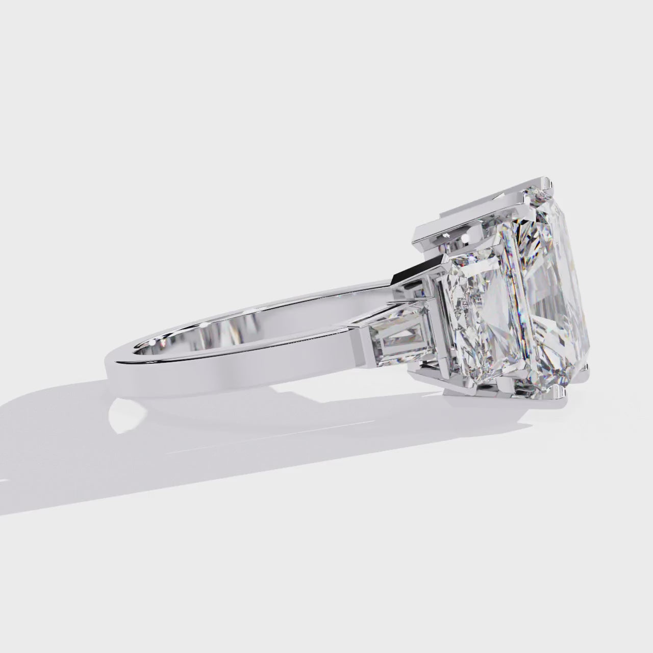 Radiant-Cut Lab-Grown Diamond Five-Stone Ring | Radiant & Baguette Sides | VR260086