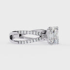 2.50ct Radiant Cut Lab-Grown Diamond Ring | Pavé Gallery & Pavé Shank | VR260044