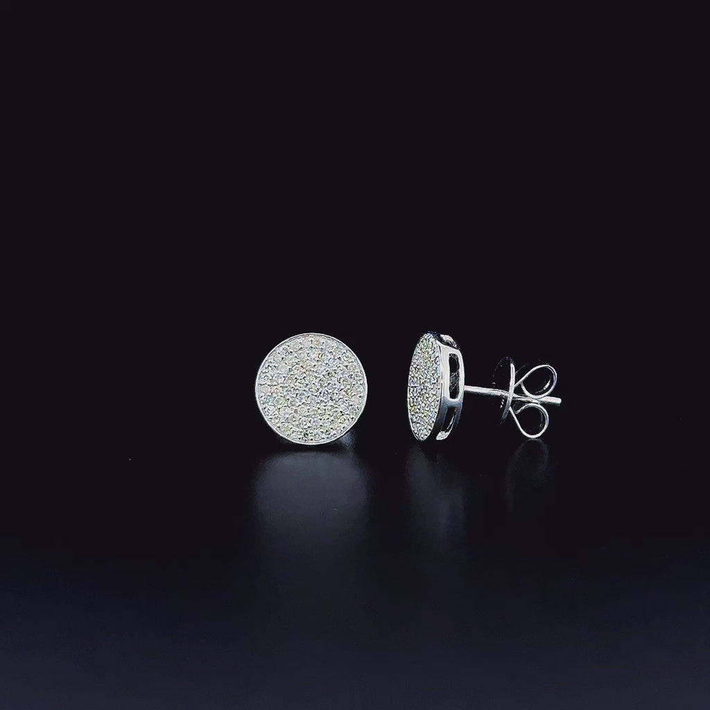 Round Pavé Cluster Stud Earrings - Gold-Plated (Vermeil) Lab-Grown Diamonds | VE232301