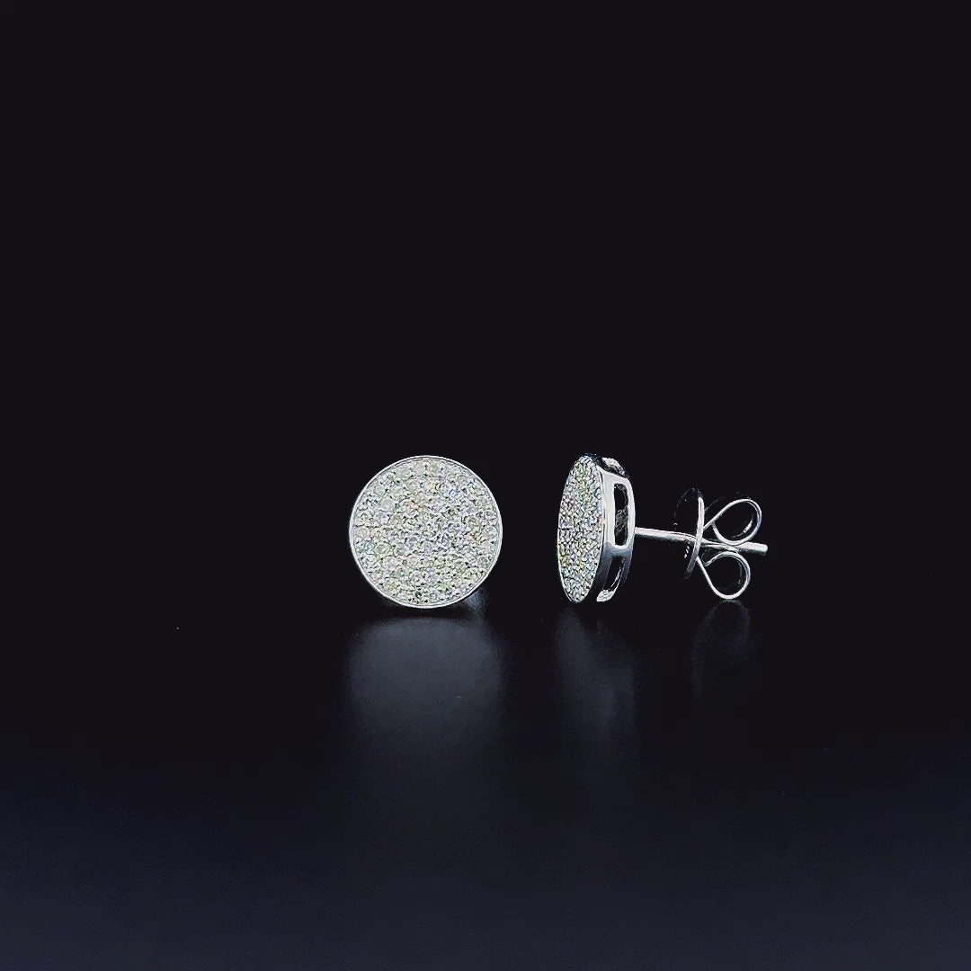 Round Pavé Cluster Stud Earrings - Gold-Plated (Vermeil) Lab-Grown Diamonds | VE232301