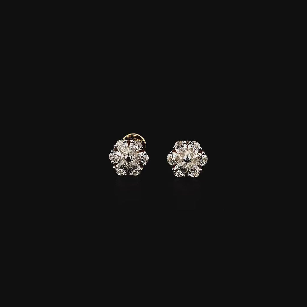 Flower Cluster Stud Earrings - Gold-Plated (Vermeil) Lab-Grown Diamonds | VE250179