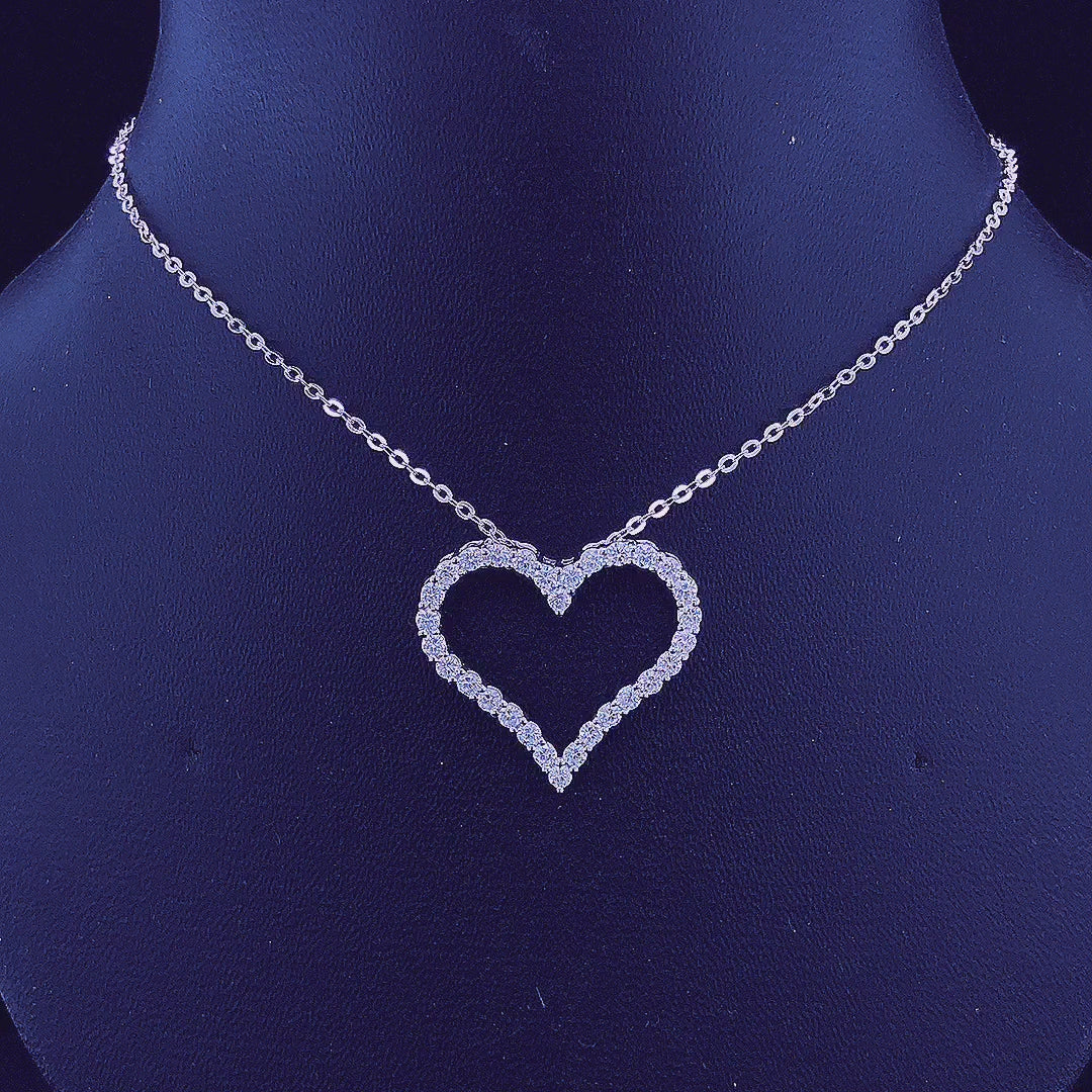 Open Heart Diamond Pendant - Gold-Plated (Vermeil) Lab-Grown Diamonds | VLP00264