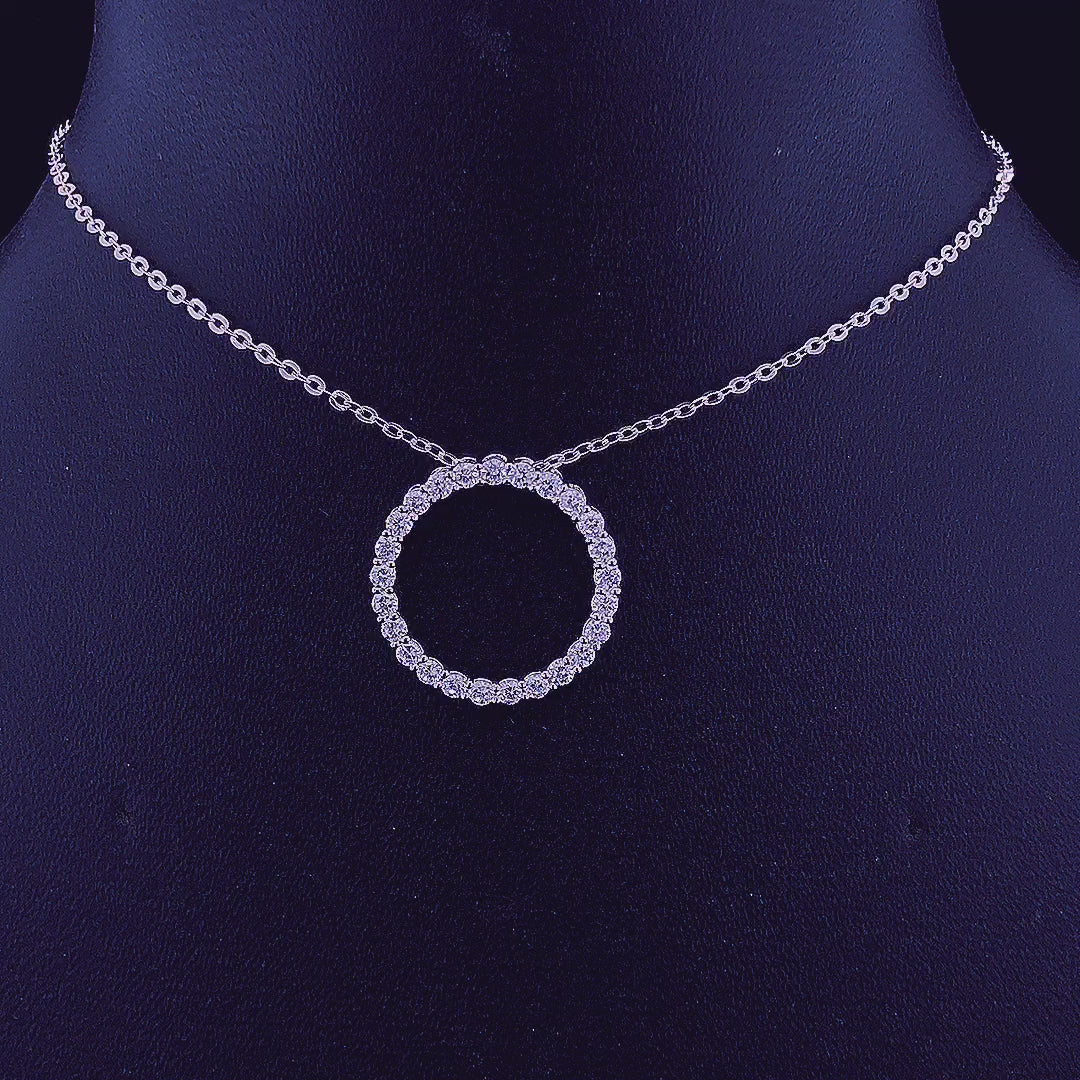 Diamond Circle Pendant - Gold-Plated (Vermeil) Lab-Grown Diamonds | VLP00263