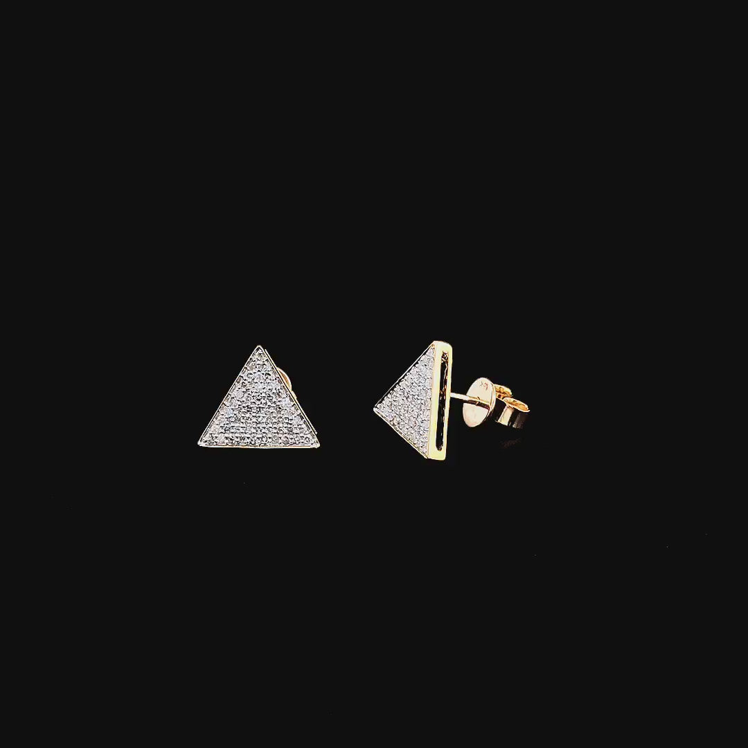 Triangle Pavé Stud Earrings - Gold-Plated (Vermeil) Lab-Grown Diamonds | VE232303