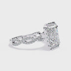Radiant-Cut Lab-Grown Diamond Halo Ring | Infinity Pavé Shank | VR260081