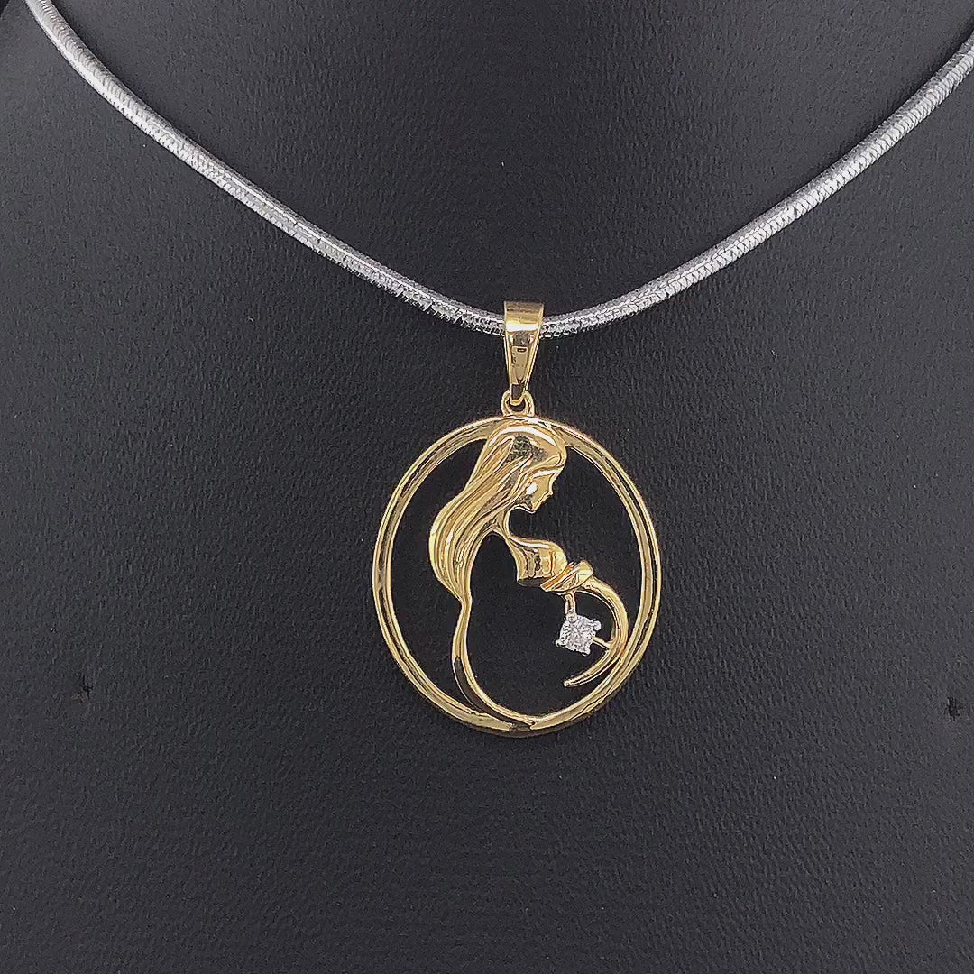Mother and Child Pendant - Gold-Plated (Vermeil) Lab-Grown Diamond | VP250353