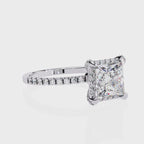 Princess-Cut Lab-Grown Diamond Halo Ring | Pavé Shank | VR260063