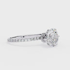 2.50ct Cushion Cut Lab-Grown Diamond Engagement Ring | Pavé Shank & Hidden Pavé Gallery