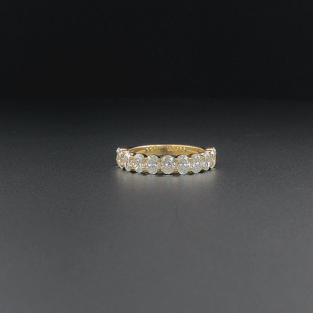 Gold-Plated (Vermeil) Lab-Grown Diamond Oval Half Eternity Band VR250406