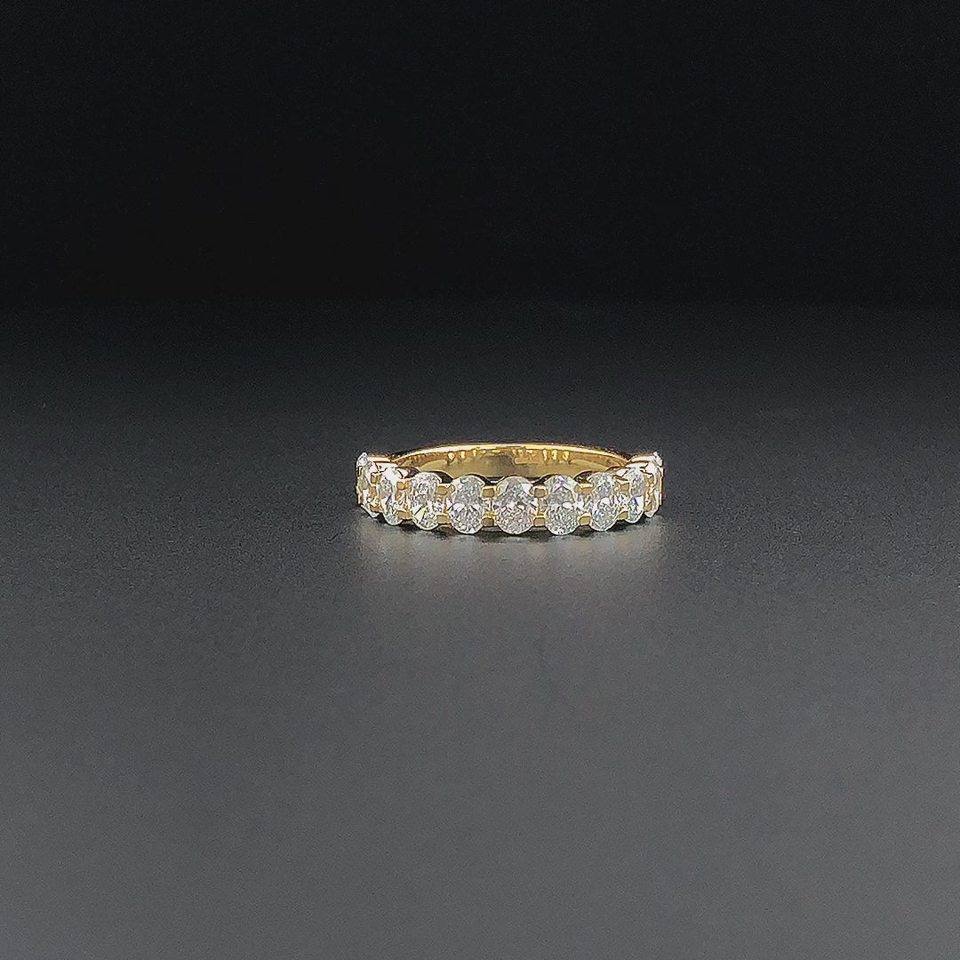 Gold-Plated (Vermeil) Lab-Grown Diamond Oval Half Eternity Band VR250406