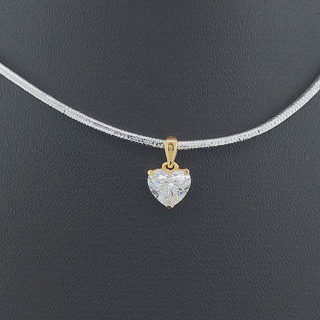 Heart Solitaire Diamond Pendant - Gold-Plated (Vermeil) Lab-Grown Diamond | VP250333